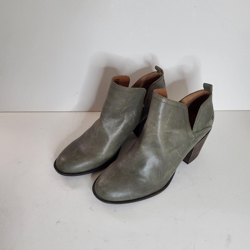 Lucky Brand Grey Leather Ankle Booties - Picture 1 of 6